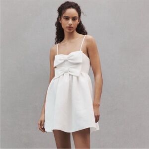 Sachin and Babi Sloane Taffeta Double-Bow Pleated Mini Dress